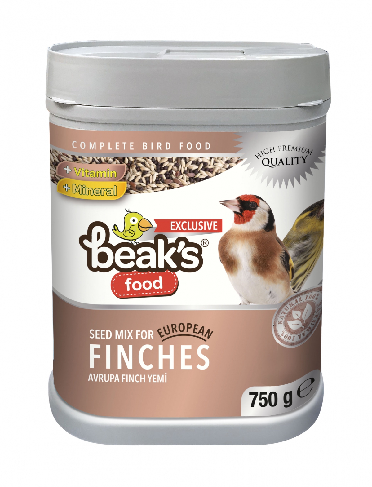 BEAKS AVRUPA FİNÇ YEMİ KUTU 8 AD 750 GR