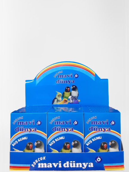MAVİ DÜNYA KUTU KUŞ KUMU 12 ADET